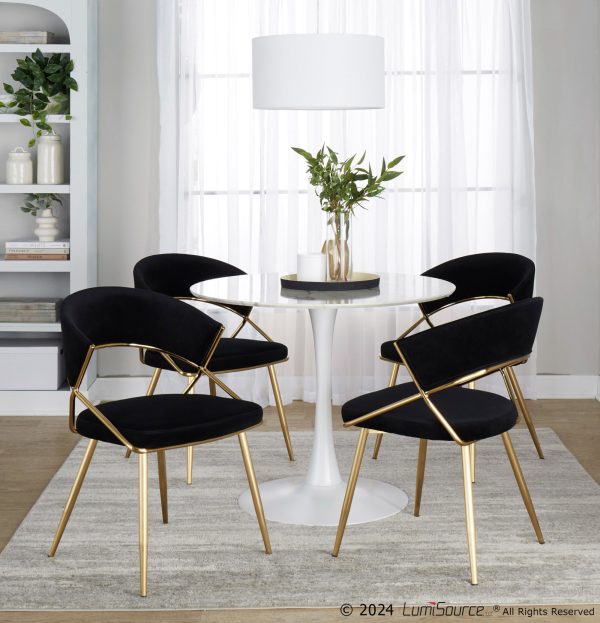 Pebble Contemporary White Marble Veneer Round Dining Table 5