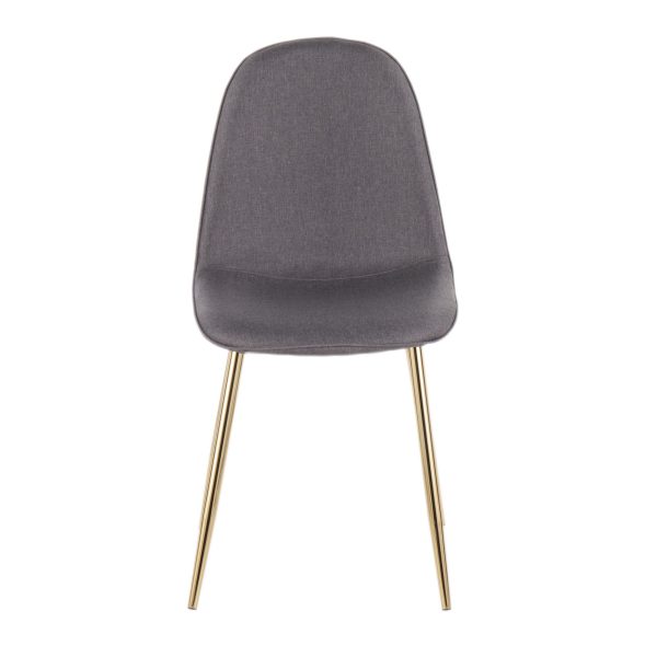 Pebble Gold Steel Charcoal Fabric Contemporary Chairs Set of 2 7