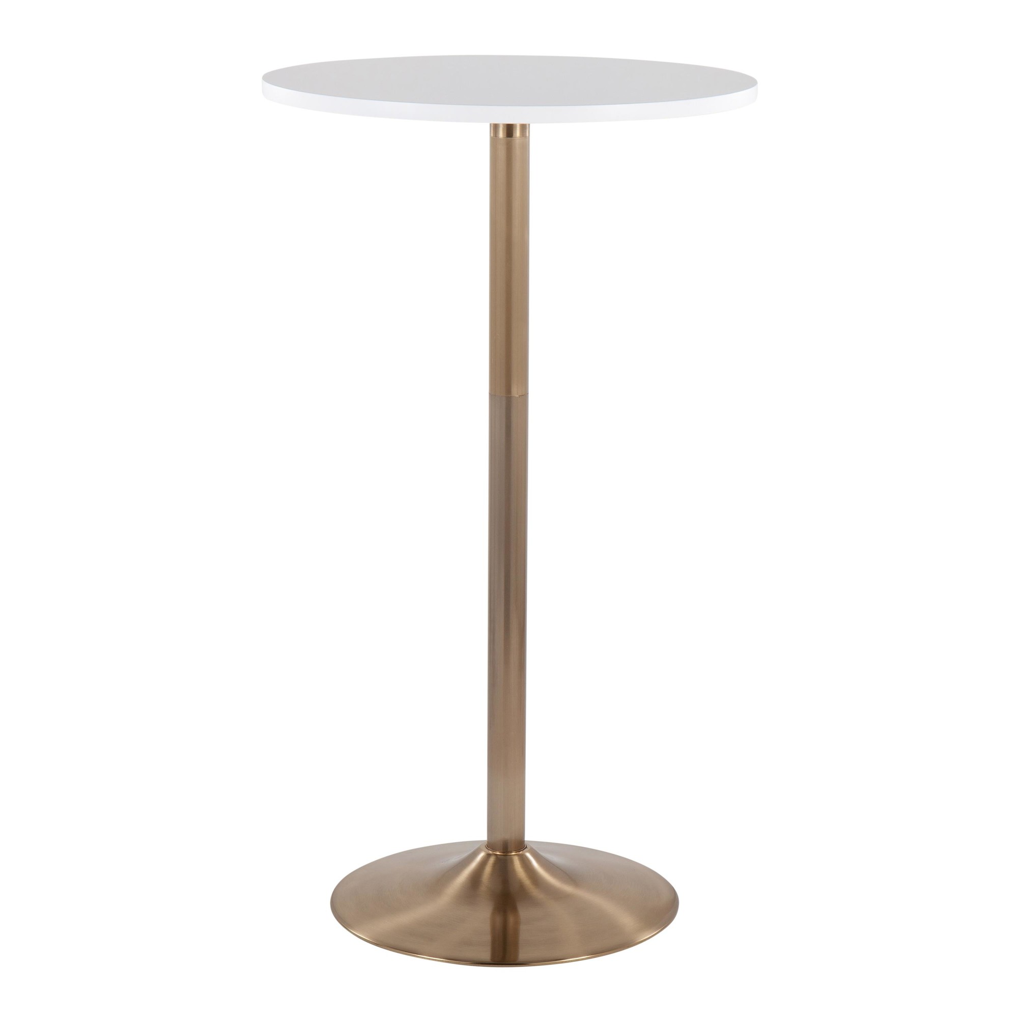 Pebble Gold and White Contemporary Adjustable Bar Dining Table 3 Pebble Gold and White Contemporary Adjustable Bar Dining Table - Image 3
