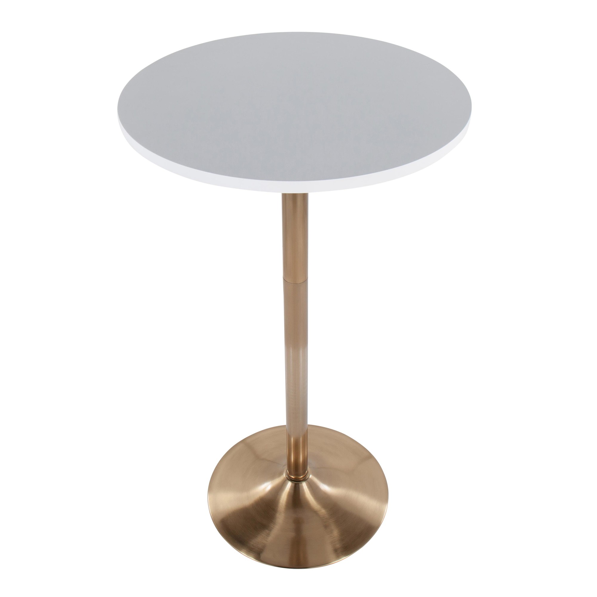 Pebble Gold and White Contemporary Adjustable Bar Dining Table 4 Pebble Gold and White Contemporary Adjustable Bar Dining Table - Image 4