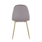 Pebble Grey Velvet Gold Contemporary Accent Chairs (Set of 2) 26 Pebble Grey Velvet Gold Contemporary Accent Chairs (Set of 2)