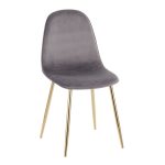 Pebble Grey Velvet Gold Contemporary Accent Chairs (Set of 2) 23 Pebble Grey Velvet Gold Contemporary Accent Chairs (Set of 2)