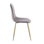 Pebble Grey Velvet Gold Contemporary Accent Chairs (Set of 2) 24 Pebble Grey Velvet Gold Contemporary Accent Chairs (Set of 2)