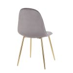 Pebble Grey Velvet Gold Contemporary Accent Chairs (Set of 2) 25 Pebble Grey Velvet Gold Contemporary Accent Chairs (Set of 2)
