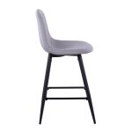 Pebble Light Grey Fabric Black Metal Counter Stools (Set of 2) 15 Pebble Light Grey Fabric Black Metal Counter Stools (Set of 2)