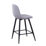 Pebble Light Grey Fabric Black Metal Counter Stools (Set of 2) 16 Pebble Light Grey Fabric Black Metal Counter Stools (Set of 2)