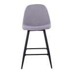 Pebble Light Grey Fabric Black Metal Counter Stools (Set of 2) 18 Pebble Light Grey Fabric Black Metal Counter Stools (Set of 2)