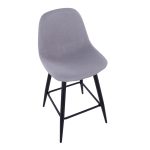 Pebble Light Grey Fabric Black Metal Counter Stools (Set of 2) 19 Pebble Light Grey Fabric Black Metal Counter Stools (Set of 2)
