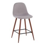 Pebble Light Grey Walnut Mid-Century Modern Counter Stools (Set of 2) 12 Pebble Light Grey Walnut Mid-Century Modern Counter Stools (Set of 2)