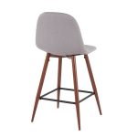 Pebble Light Grey Walnut Mid-Century Modern Counter Stools (Set of 2) 14 Pebble Light Grey Walnut Mid-Century Modern Counter Stools (Set of 2)