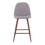 Pebble Light Grey Walnut Mid-Century Modern Counter Stools (Set of 2) 16 Pebble Light Grey Walnut Mid-Century Modern Counter Stools (Set of 2)