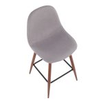 Pebble Light Grey Walnut Mid-Century Modern Counter Stools (Set of 2) 17 Pebble Light Grey Walnut Mid-Century Modern Counter Stools (Set of 2)