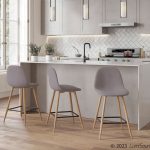Pebble Mid-Century Modern Light Grey Counter Stools (Set of 2) 11 Pebble Mid-Century Modern Light Grey Counter Stools (Set of 2)