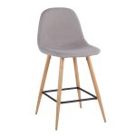Pebble Mid-Century Modern Light Grey Counter Stools (Set of 2) 13 Pebble Mid-Century Modern Light Grey Counter Stools (Set of 2)