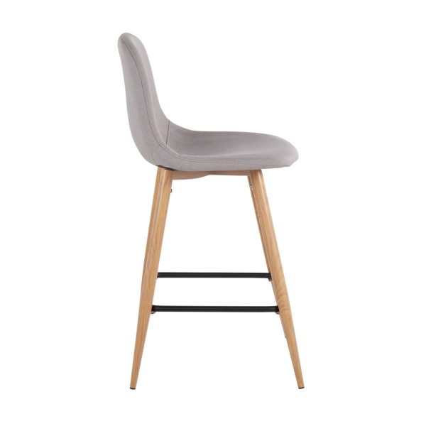 Pebble Mid Century Modern Light Grey Counter Stools Set of 2 3