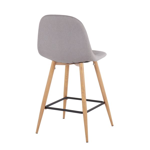 Pebble Mid Century Modern Light Grey Counter Stools Set of 2 4