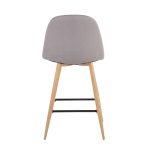 Pebble Mid-Century Modern Light Grey Counter Stools (Set of 2) 16 Pebble Mid-Century Modern Light Grey Counter Stools (Set of 2)