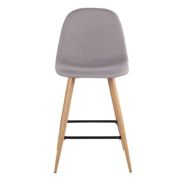 Pebble Mid Century Modern Light Grey Counter Stools Set of 2 6