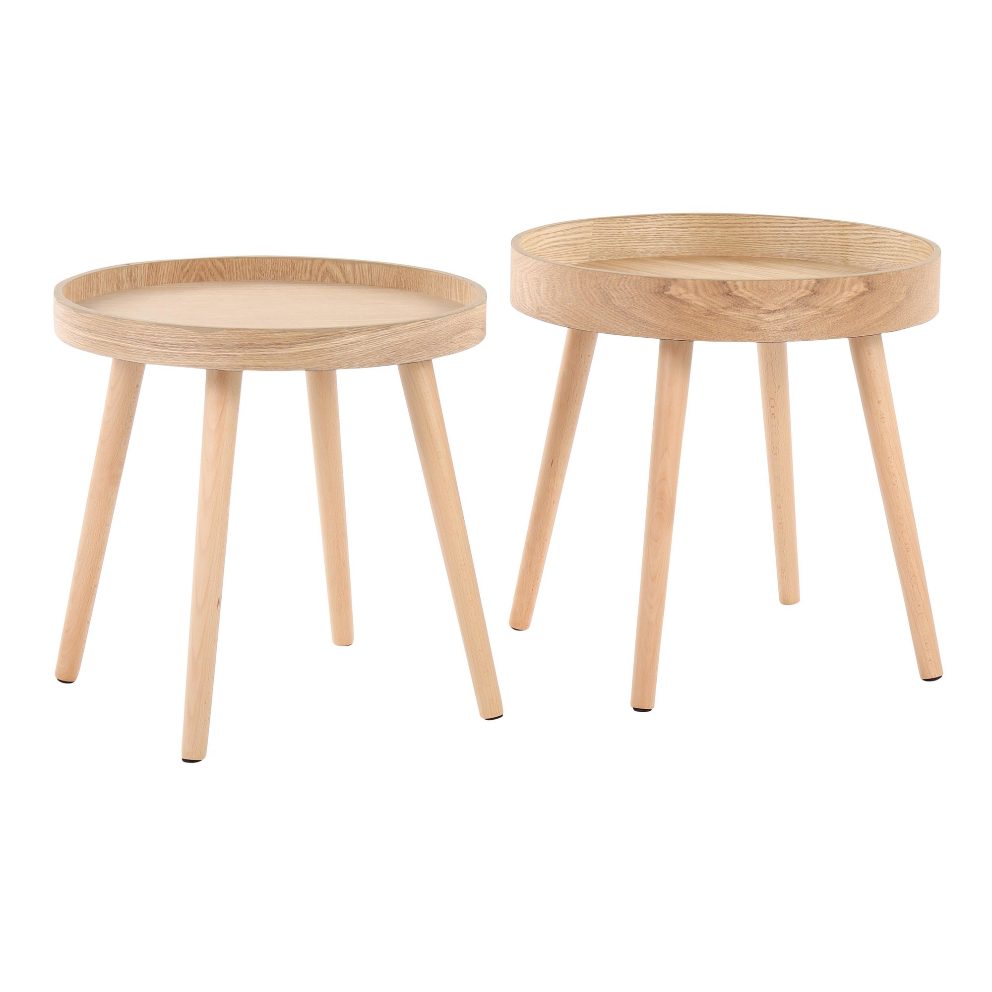 Pebble Mid-Century Modern Natural Wood Side Table Set 3 Pebble Mid-Century Modern Natural Wood Side Table Set - Image 3