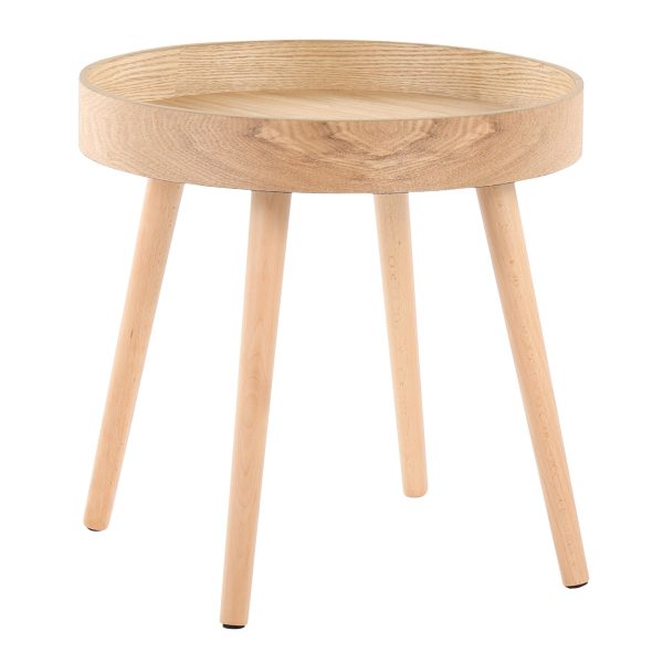 Pebble Mid Century Modern Natural Wood Side Table Set 5