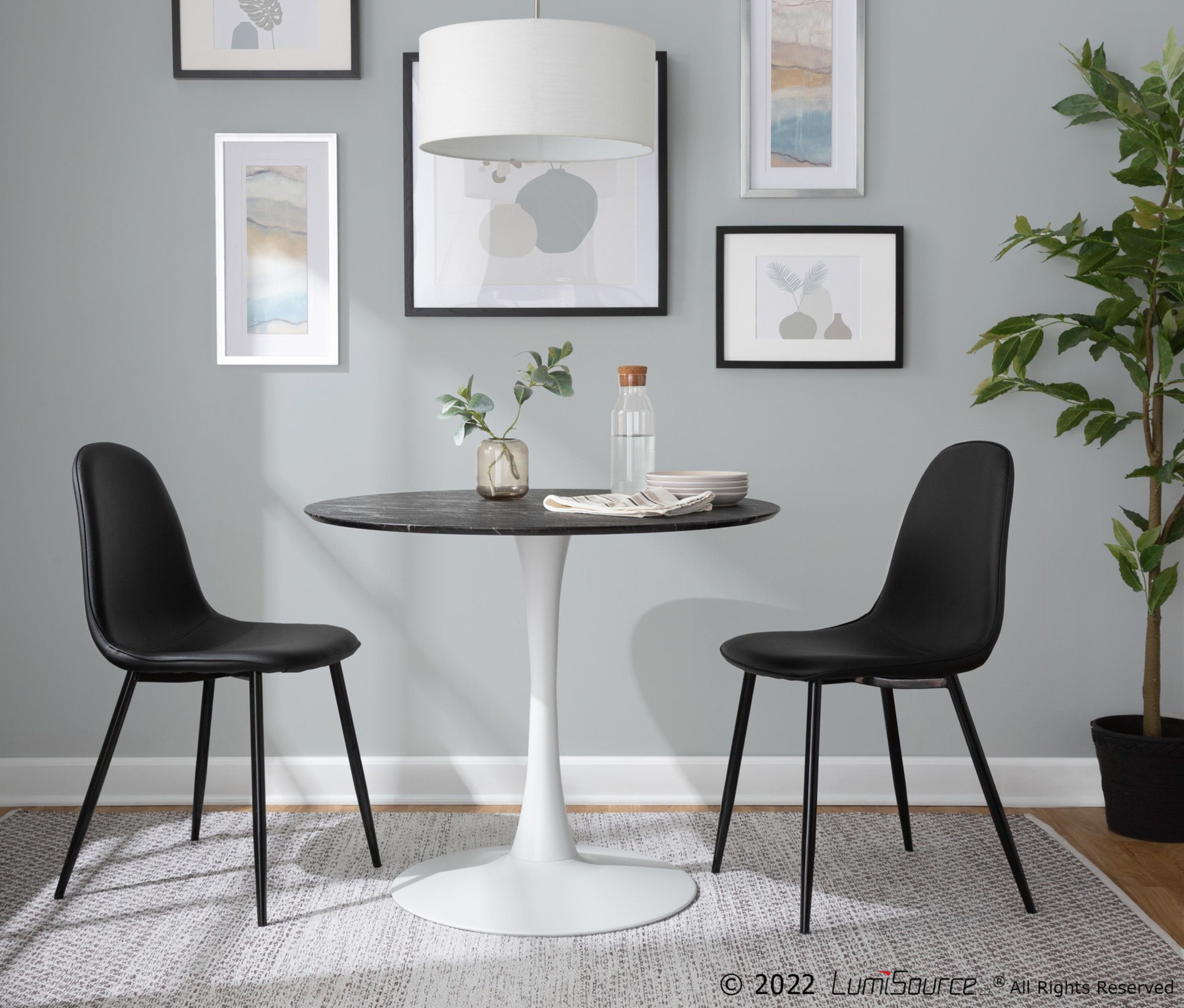 Pebble Modern Black Marble Veneer Table 2 Pebble Modern Black Marble Veneer Table - Image 2