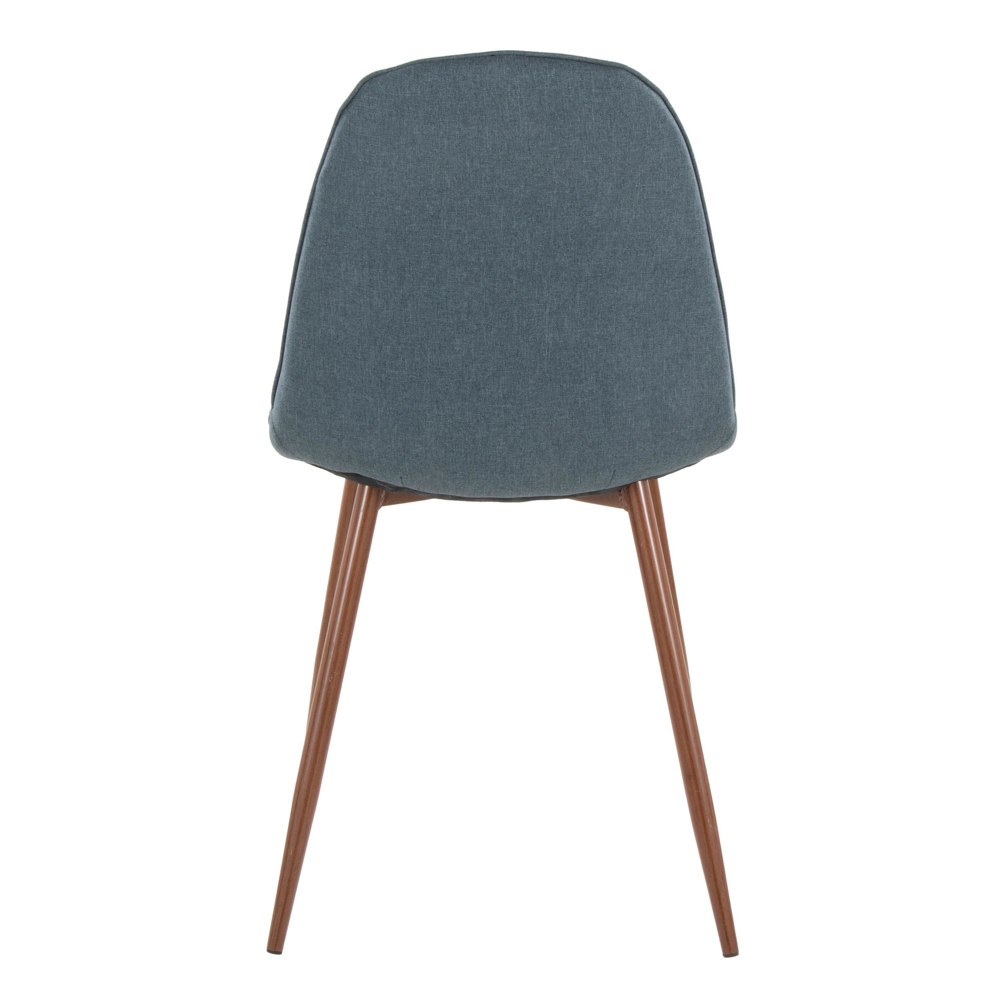 Pebble Walnut and Blue Mid-Century Modern Accent Chairs (Set of 2) 10 Pebble Walnut and Blue Mid-Century Modern Accent Chairs (Set of 2) - Image 10