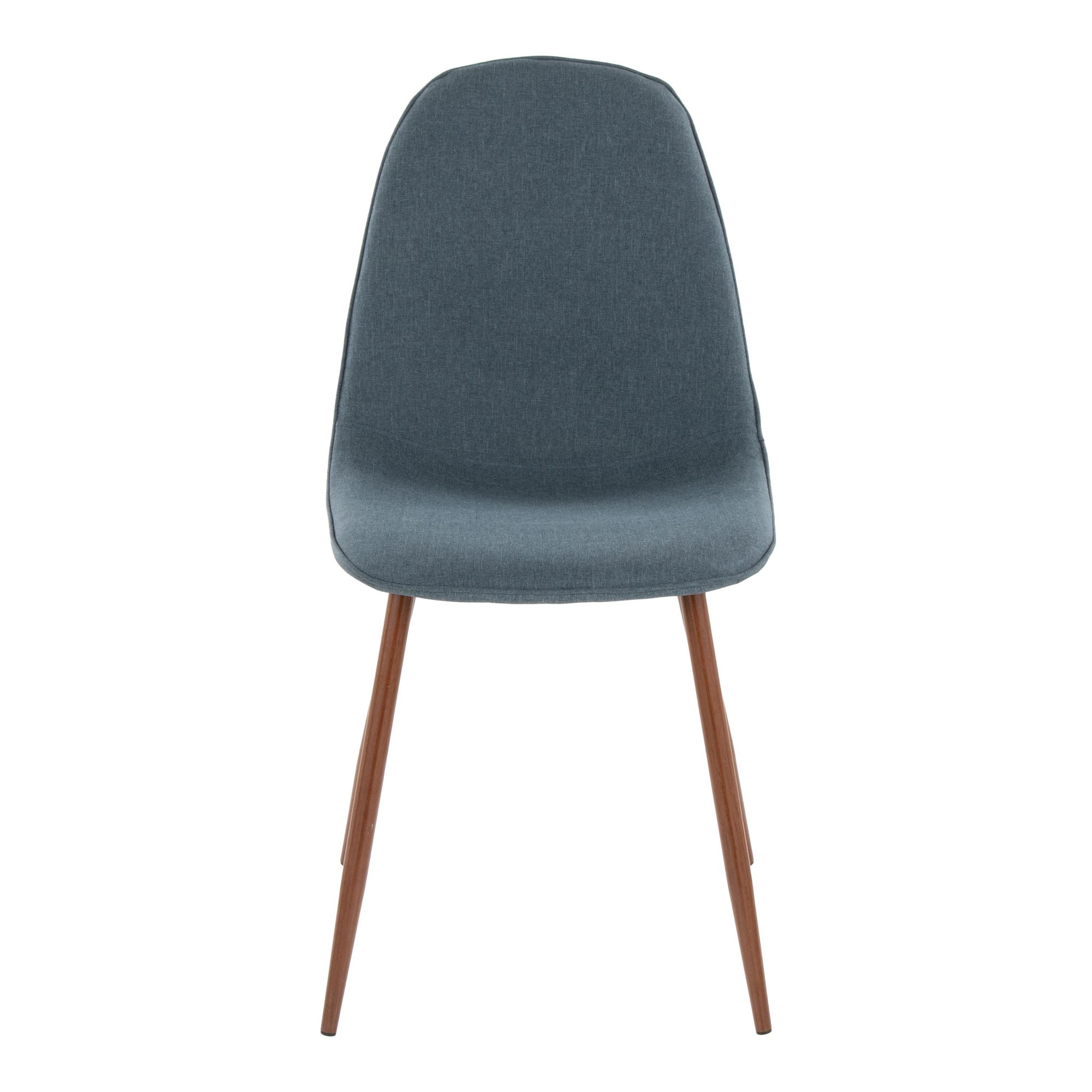 Pebble Walnut and Blue Mid-Century Modern Accent Chairs (Set of 2) 11 Pebble Walnut and Blue Mid-Century Modern Accent Chairs (Set of 2) - Image 11