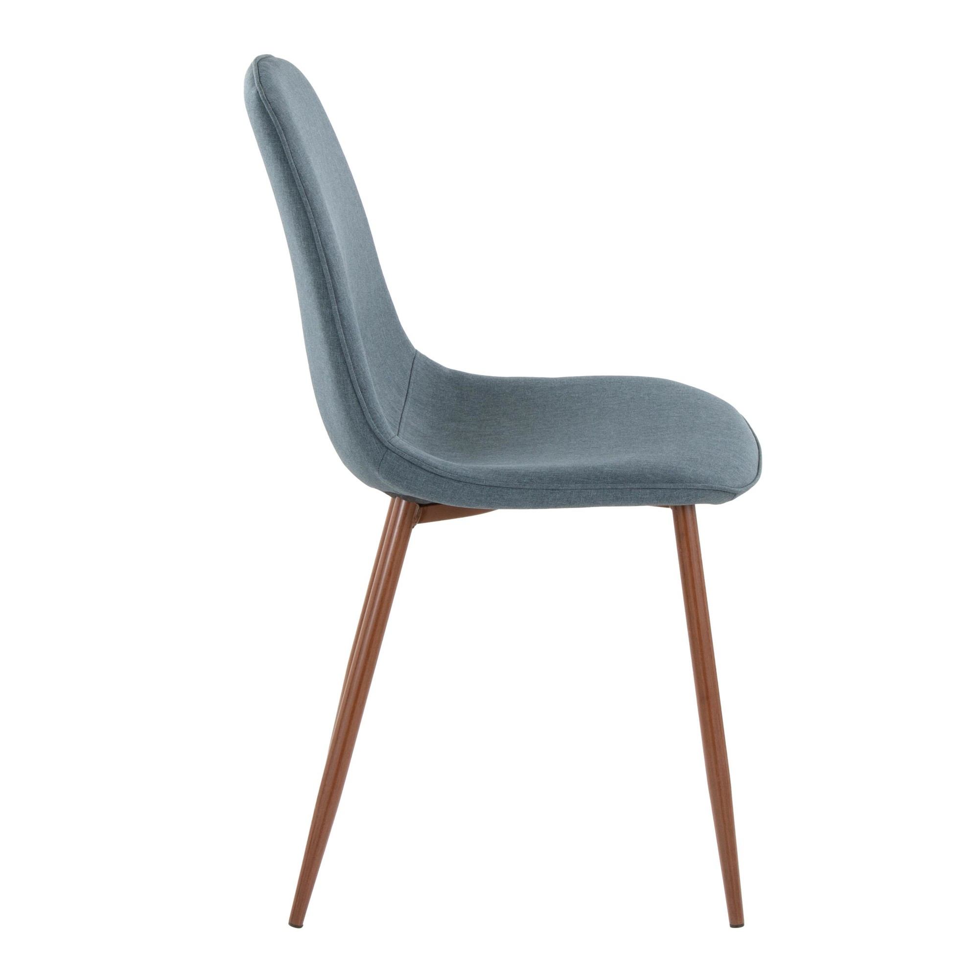 Pebble Walnut and Blue Mid-Century Modern Accent Chairs (Set of 2) 8 Pebble Walnut and Blue Mid-Century Modern Accent Chairs (Set of 2) - Image 8