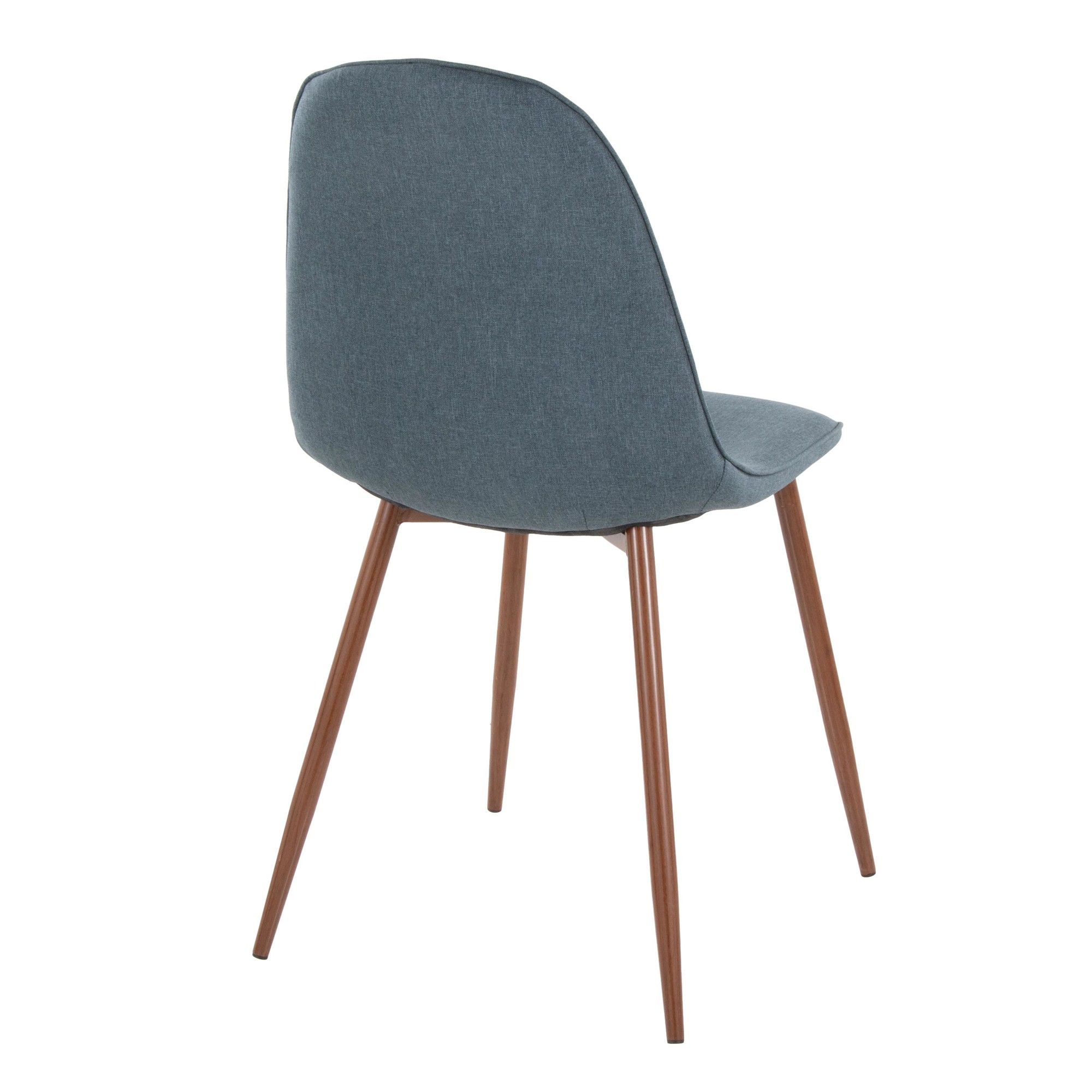 Pebble Walnut and Blue Mid-Century Modern Accent Chairs (Set of 2) 9 Pebble Walnut and Blue Mid-Century Modern Accent Chairs (Set of 2) - Image 9