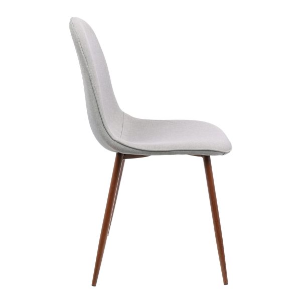 Pebble Walnut and Grey Mid Century Modern Dining Chairs Set of 3 5