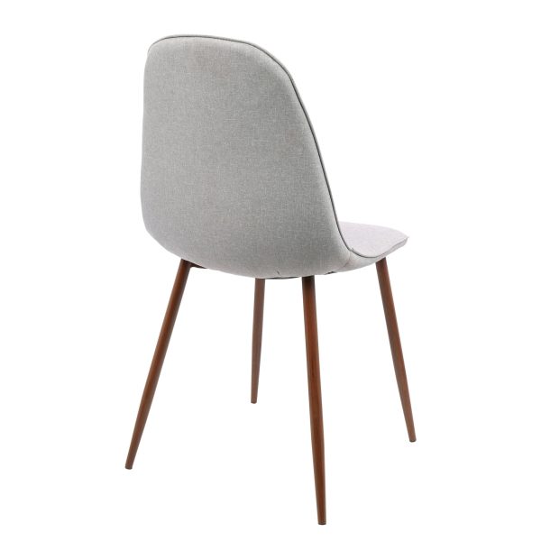 Pebble Walnut and Grey Mid Century Modern Dining Chairs Set of 3 6