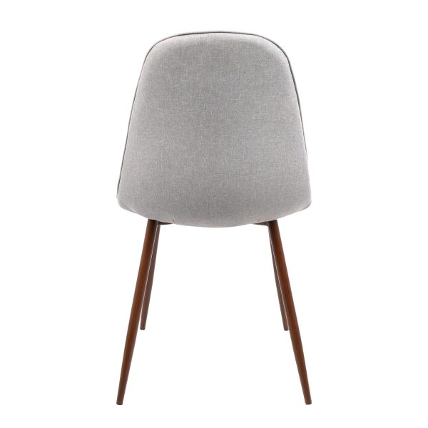 Pebble Walnut and Grey Mid Century Modern Dining Chairs Set of 3 7
