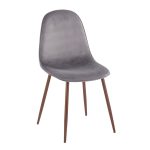 Pebble Walnut and Grey Velvet Contemporary Accent Chairs (Set of 2) 14 Pebble Walnut and Grey Velvet Contemporary Accent Chairs (Set of 2)