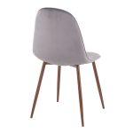 Pebble Walnut and Grey Velvet Contemporary Accent Chairs (Set of 2) 16 Pebble Walnut and Grey Velvet Contemporary Accent Chairs (Set of 2)