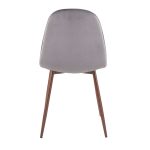 Pebble Walnut and Grey Velvet Contemporary Accent Chairs (Set of 2) 17 Pebble Walnut and Grey Velvet Contemporary Accent Chairs (Set of 2)