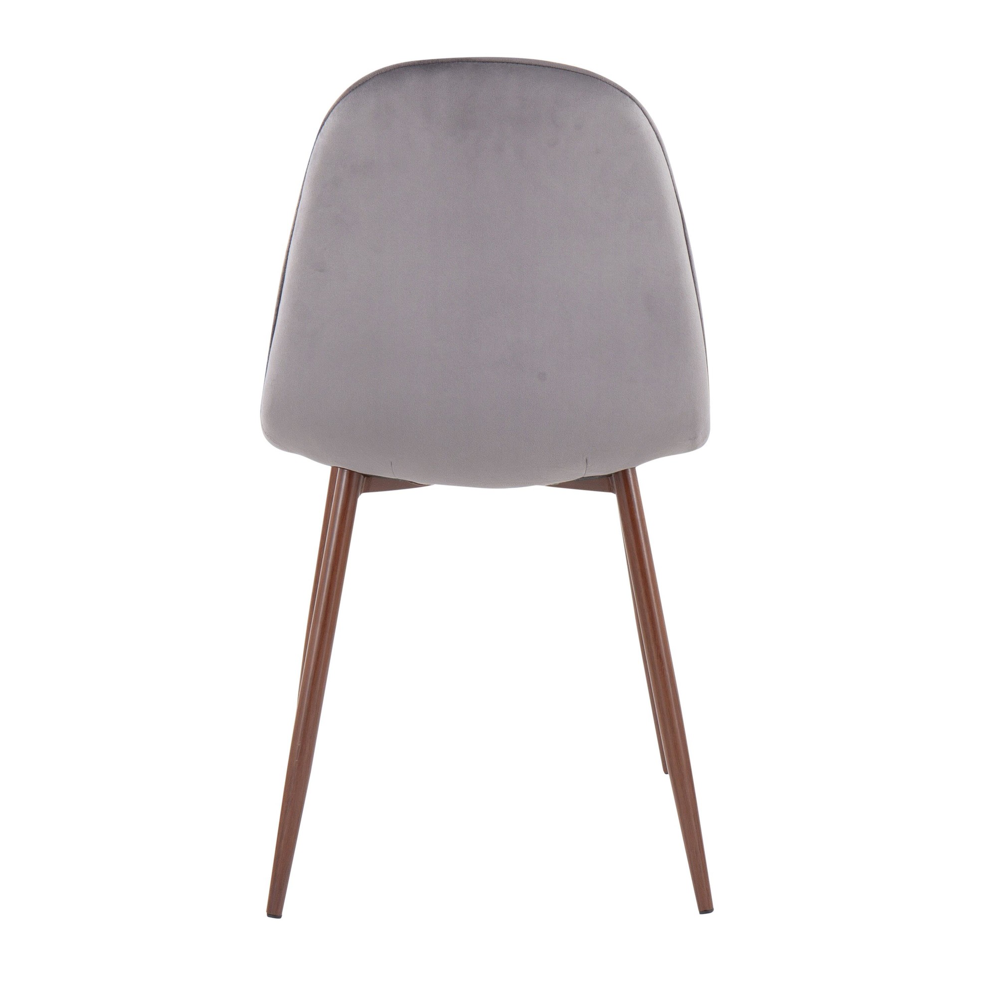 Pebble Walnut and Grey Velvet Contemporary Accent Chairs (Set of 2) 7 Pebble Walnut and Grey Velvet Contemporary Accent Chairs (Set of 2) - Image 7
