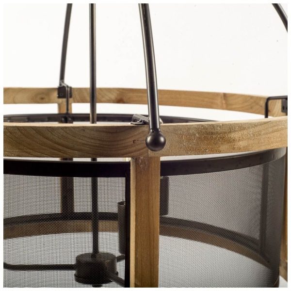 Penhill 25x24 Black and Wooden Three Bulb Chandelier 1