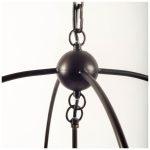 Penhill (25"x24") Black and Wooden Three Bulb Chandelier