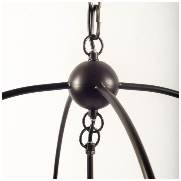 Penhill 25x24 Black and Wooden Three Bulb Chandelier 2