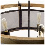 Penhill (25"x24") Black and Wooden Three Bulb Chandelier