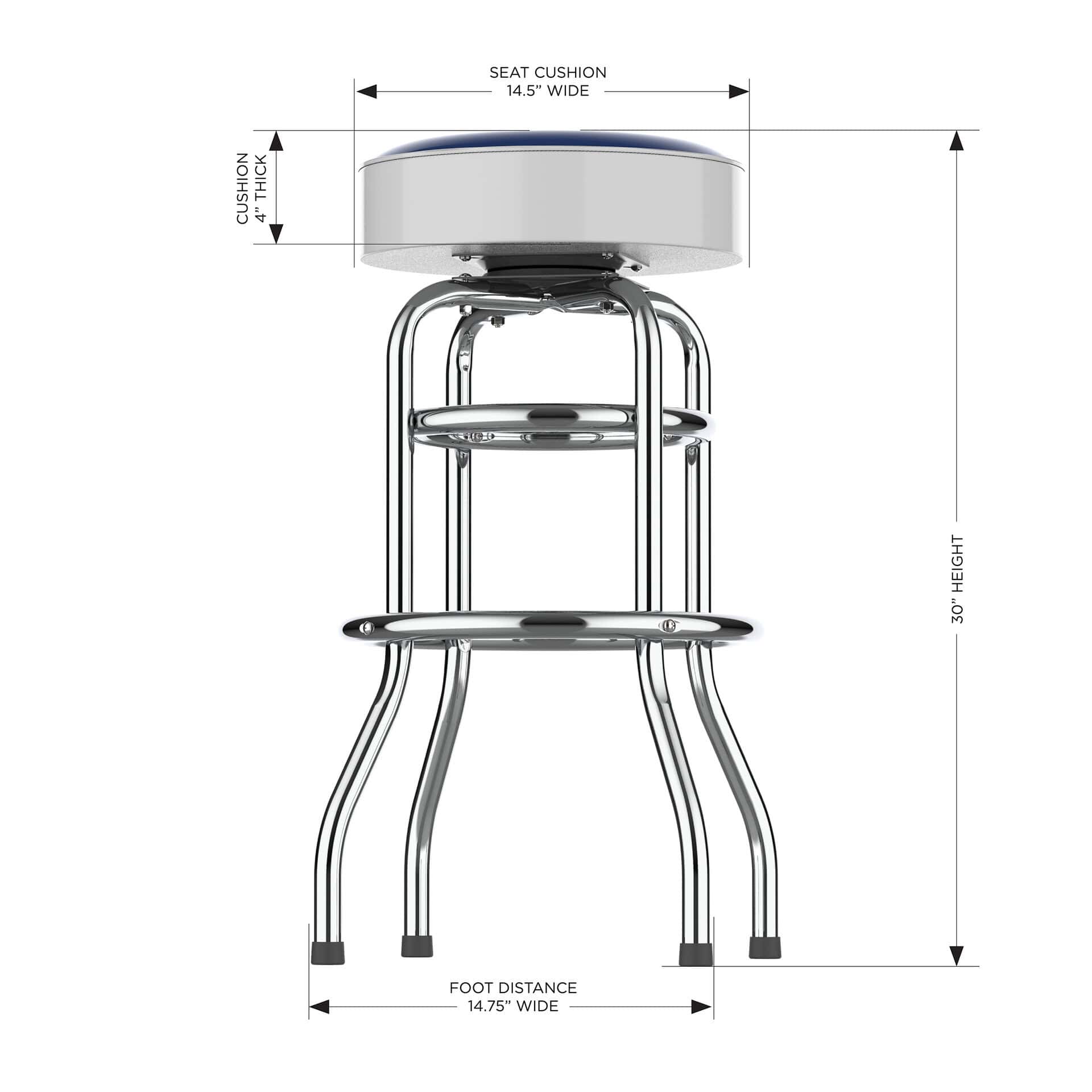 Penn State Chrome Bar Stool 5 Penn State Chrome Bar Stool - Image 5