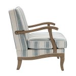 Peppone Blue Striped Farmhouse Armchair