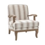 Peppone Tan Striped Farmhouse Armchair 6 Peppone Tan Striped Farmhouse Armchair