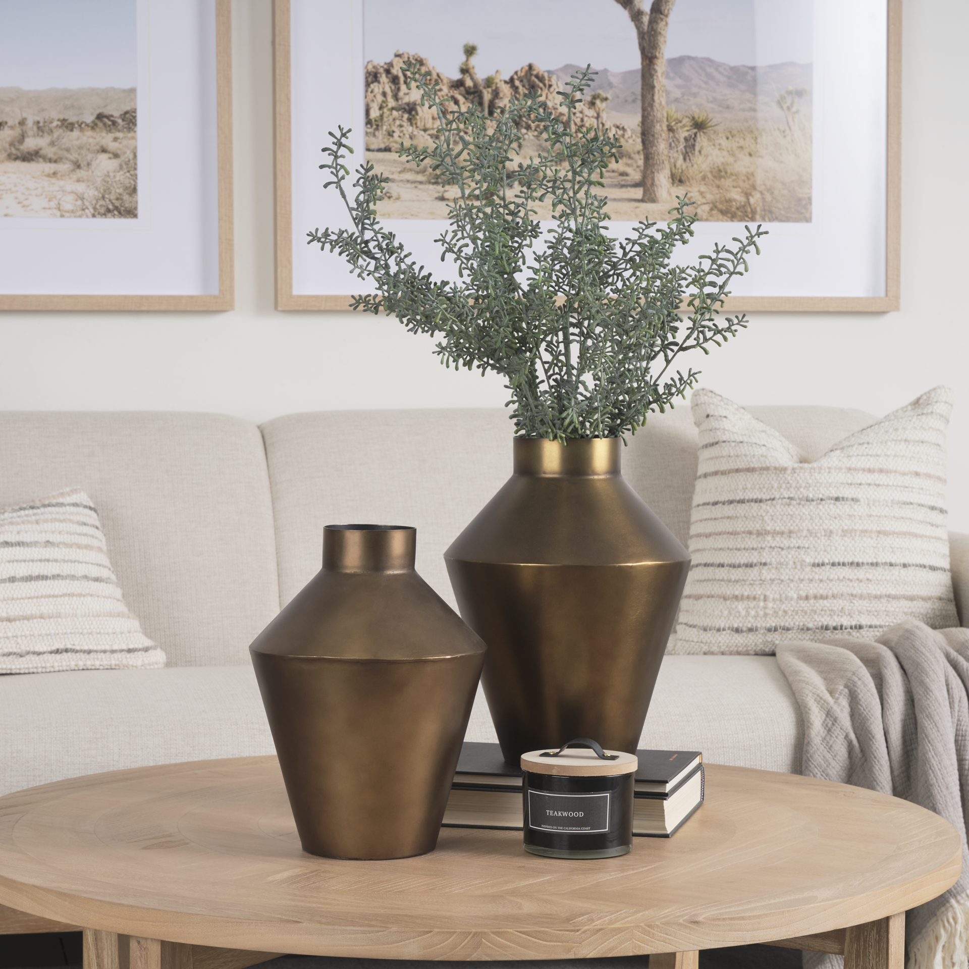 Perrin Large Brushed Gold Metal Decorative Vase 3 Perrin Large Brushed Gold Metal Decorative Vase - Image 3