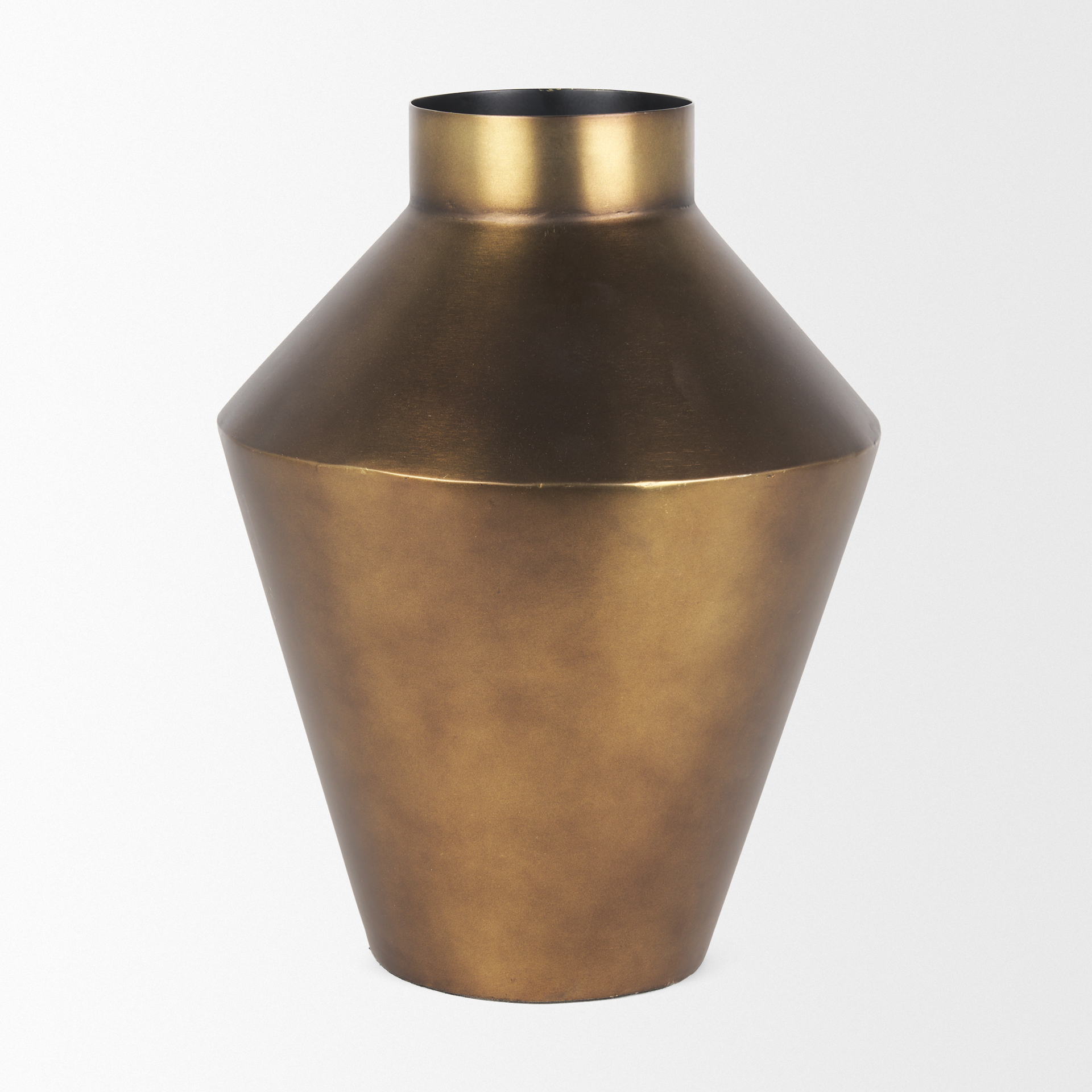 Perrin Large Brushed Gold Metal Decorative Vase 6 Perrin Large Brushed Gold Metal Decorative Vase - Image 6