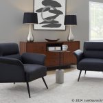 Petal Black Faux Leather Contemporary Accent Chair