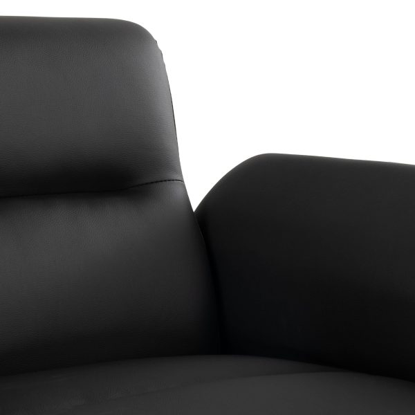 Petal Black Faux Leather Contemporary Accent Chair 10