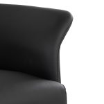 Petal Black Faux Leather Contemporary Accent Chair