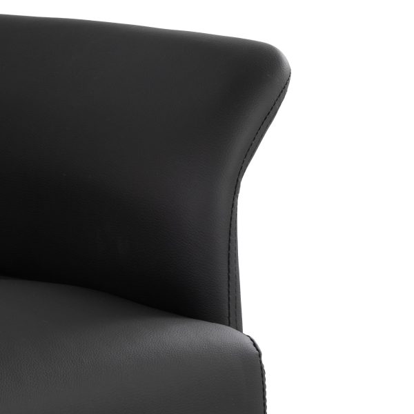 Petal Black Faux Leather Contemporary Accent Chair 11