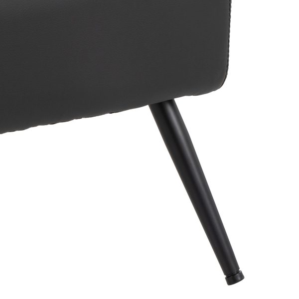 Petal Black Faux Leather Contemporary Accent Chair 12